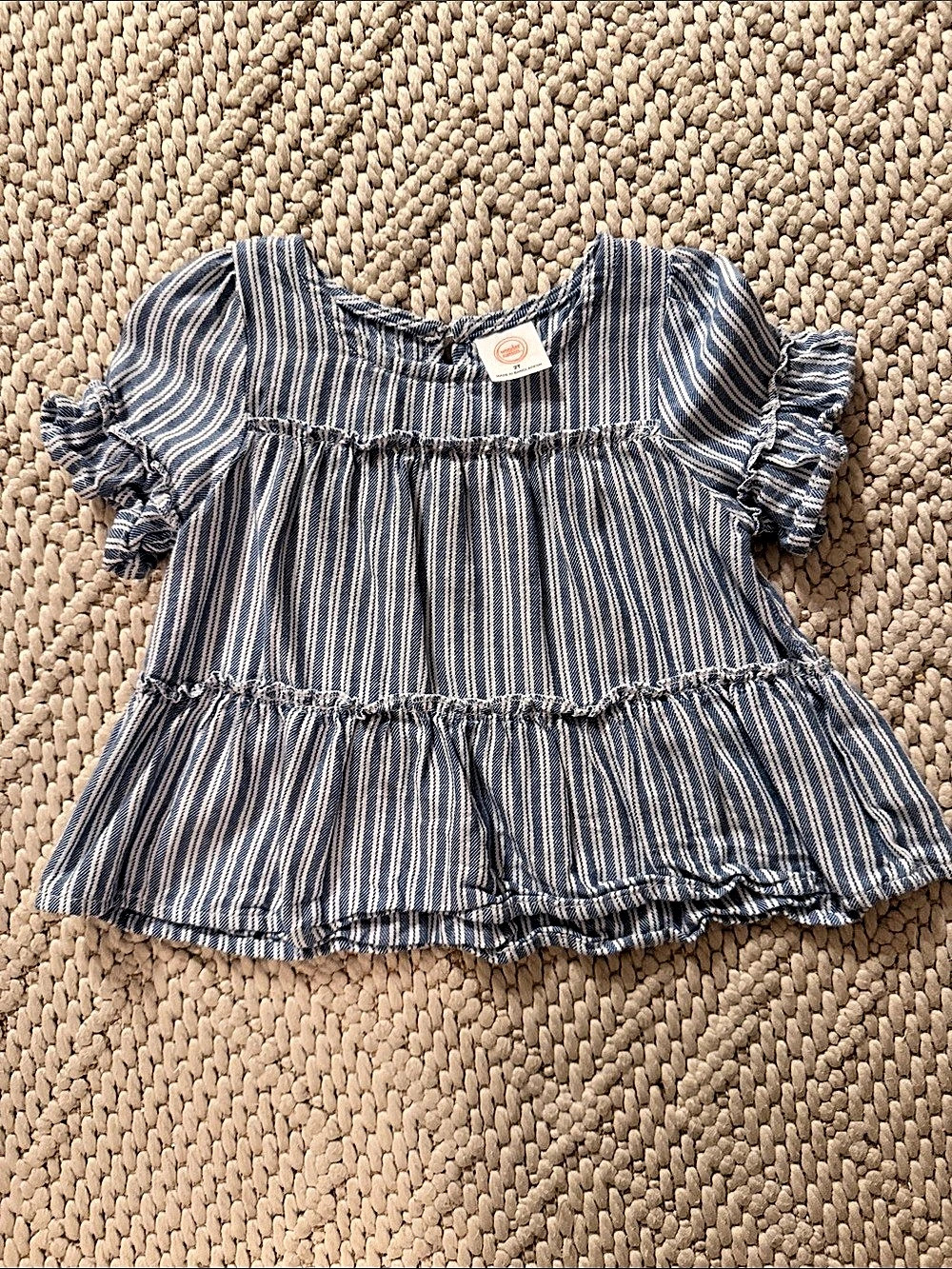 Wonder Nation Blue & White Striped Toddler Top